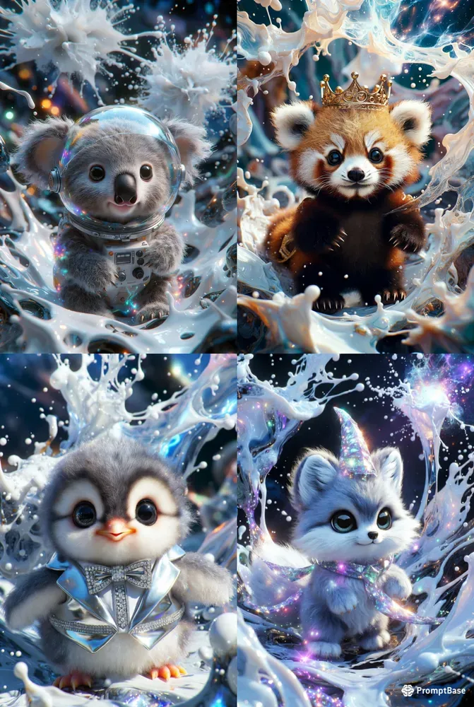 Adorable Animal Explorers In An Abstract