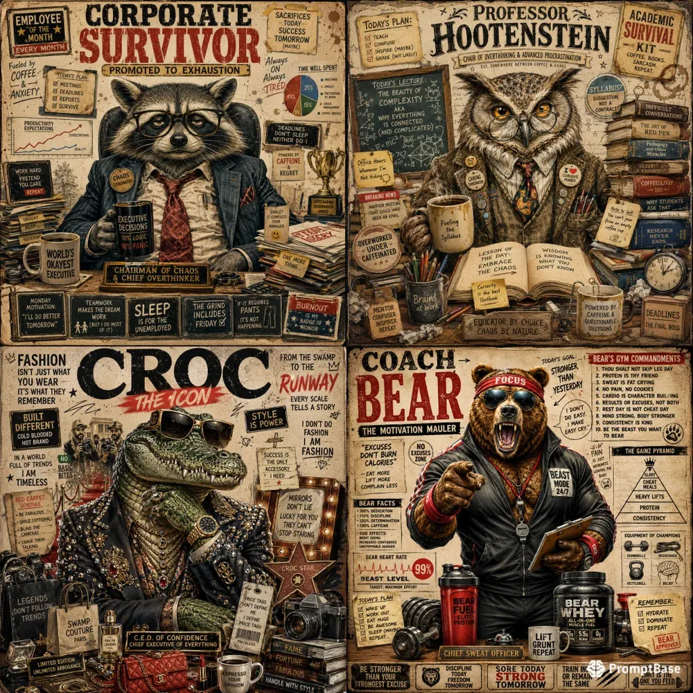 Satirical Character Posters