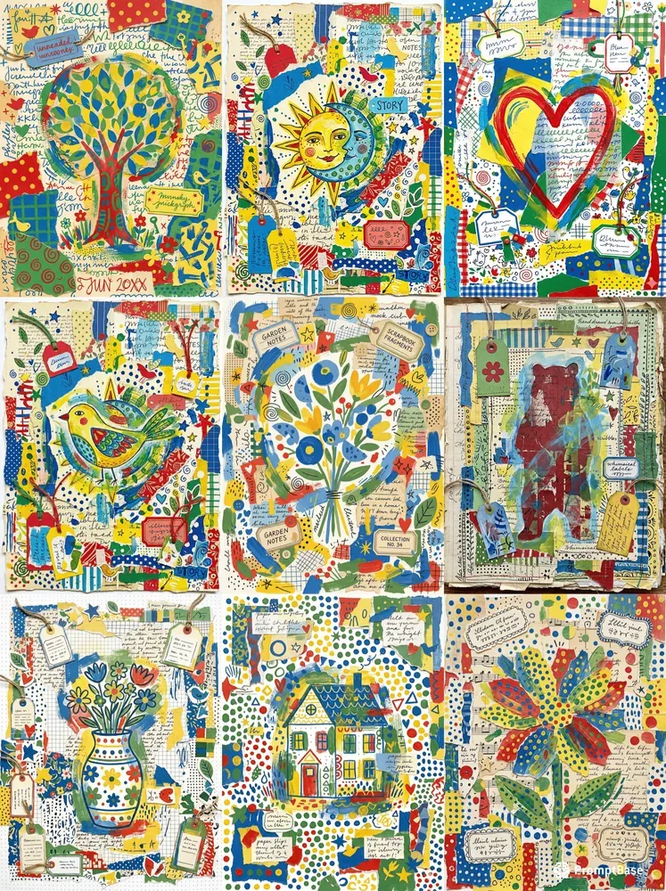 Dotted Naive Junk Journals Colorful