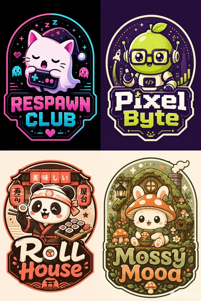 Kawaii Mascot Logo Forges