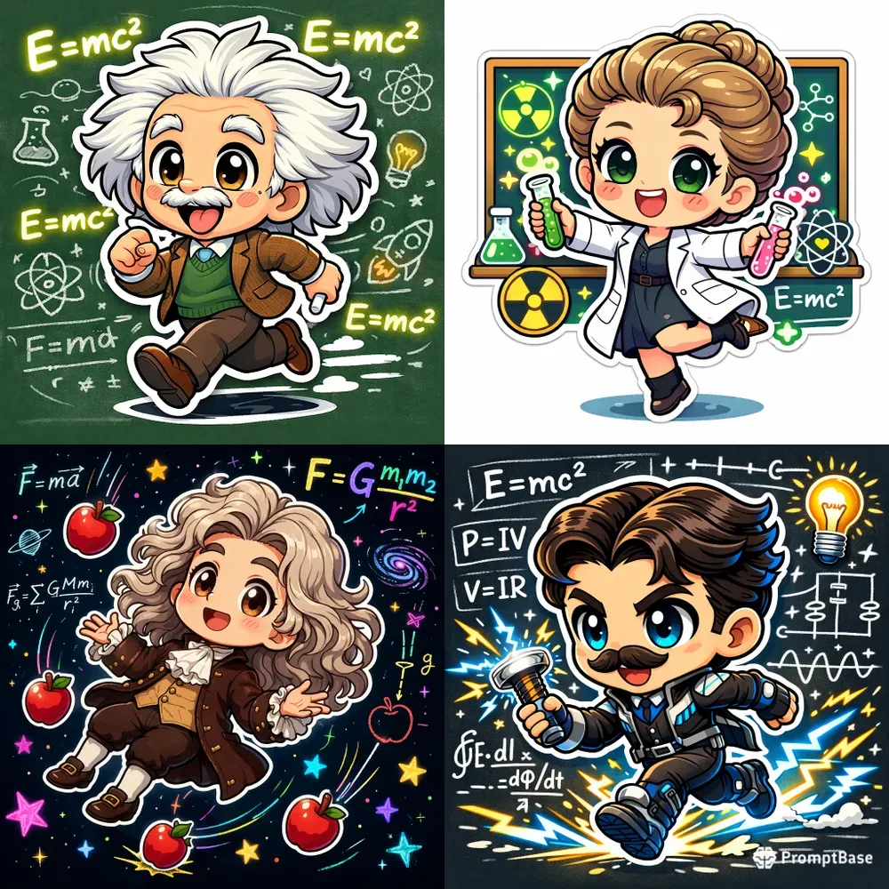 Cute Scientist Chibi Stickers