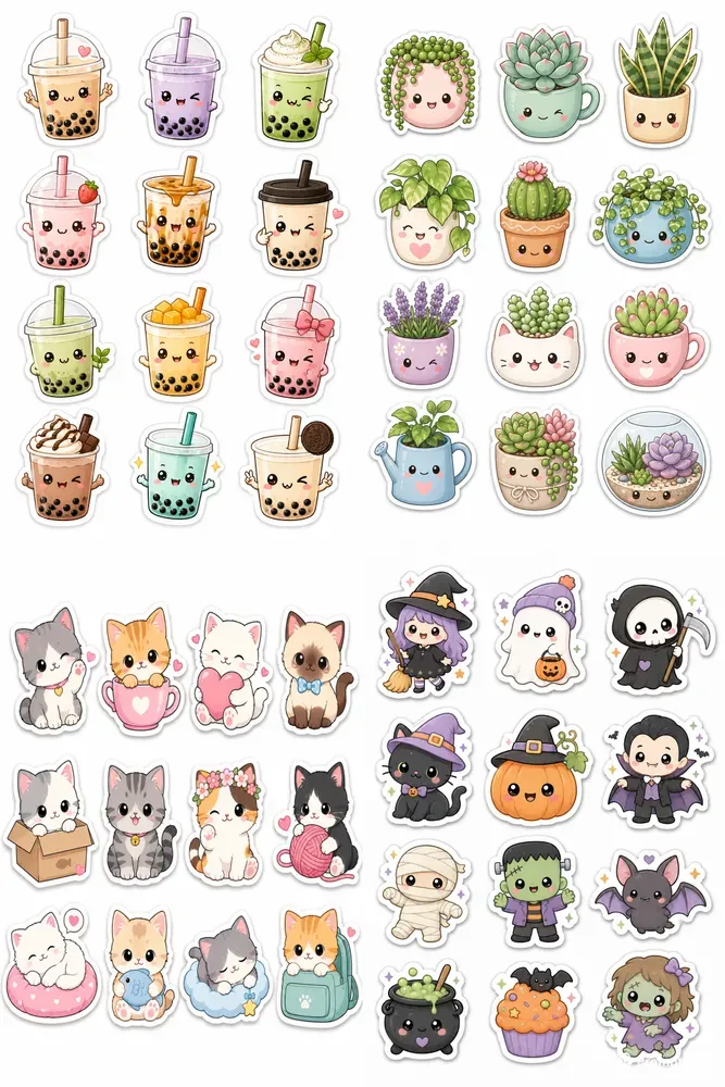 Kawaii Diecut Sticker Sheets