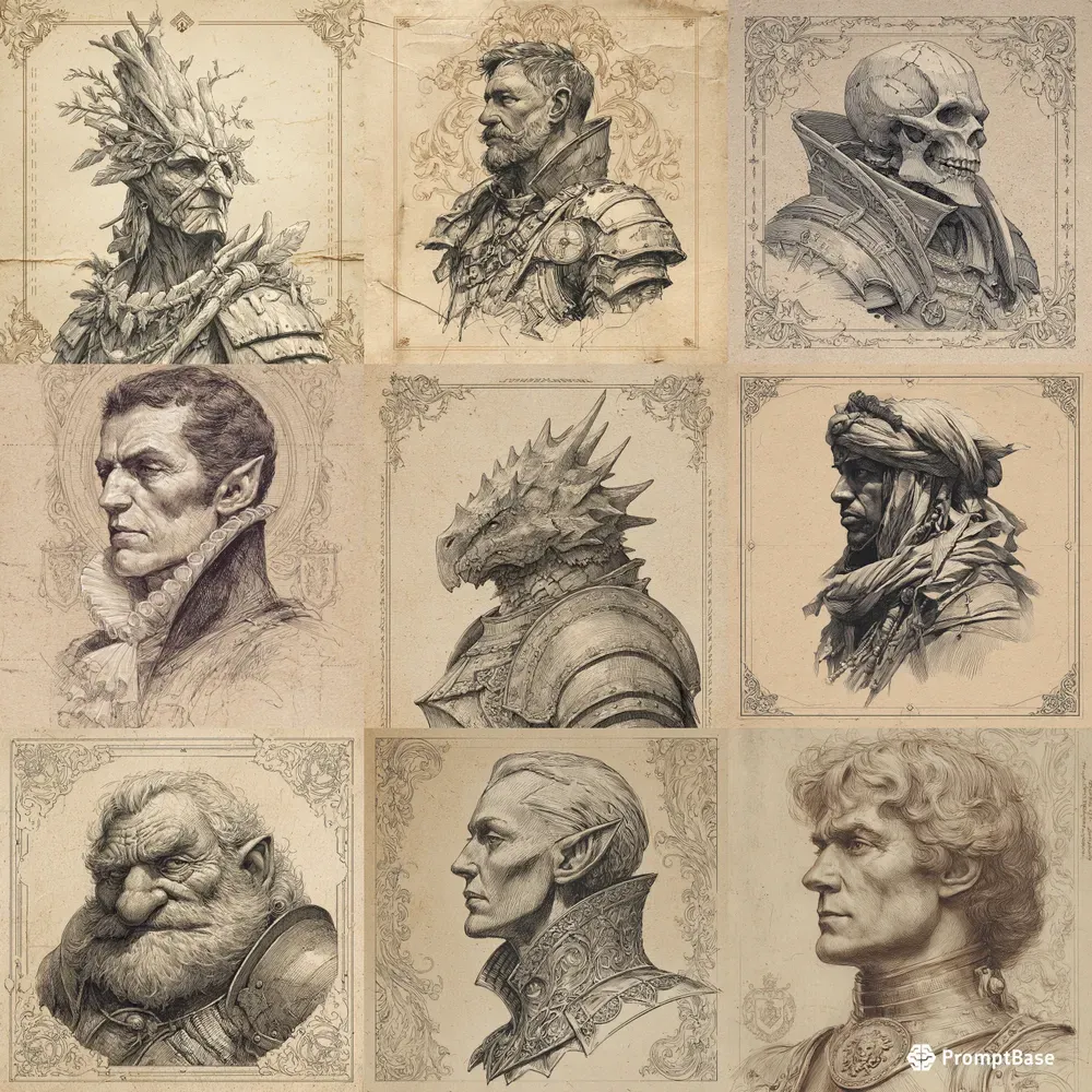 Vintage Fantasy Character Portraits