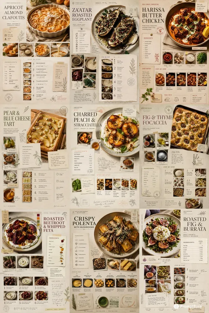 Linen Canvas Recipe Poster Generator