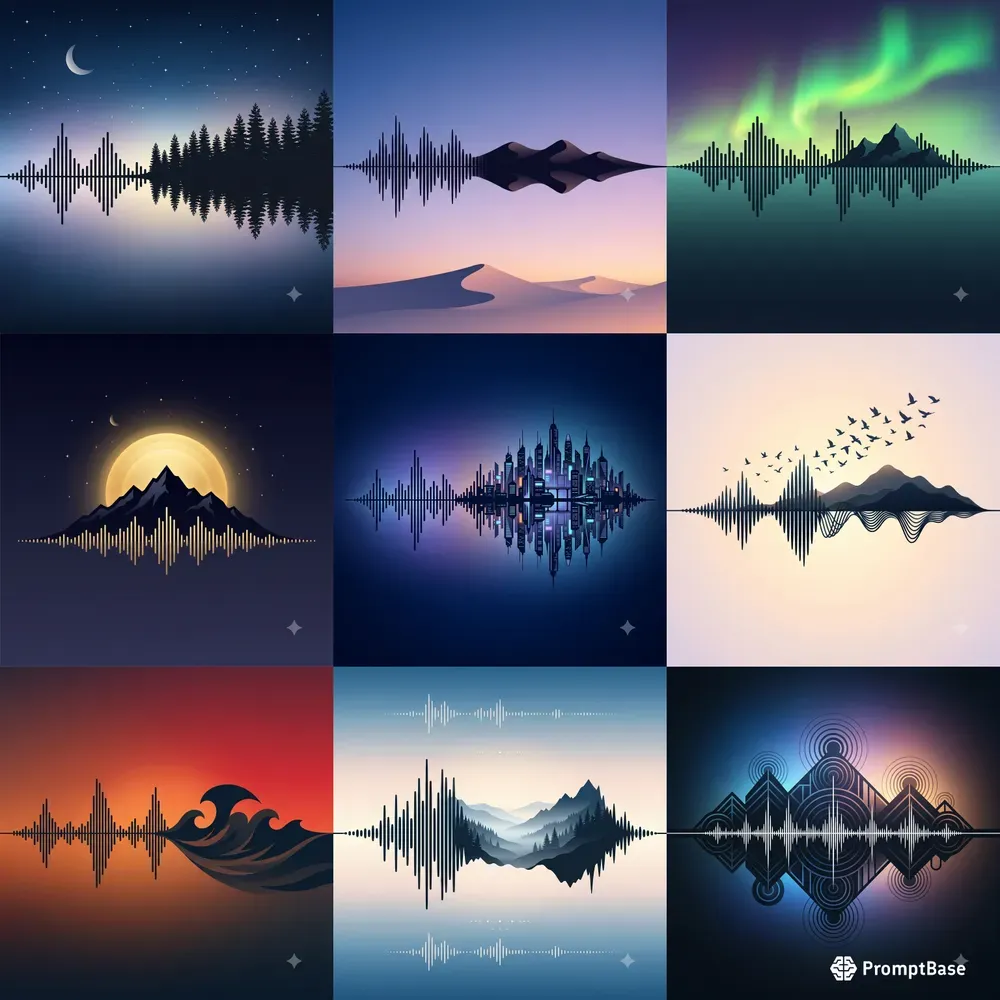 Soundwave Landscape Digital Art