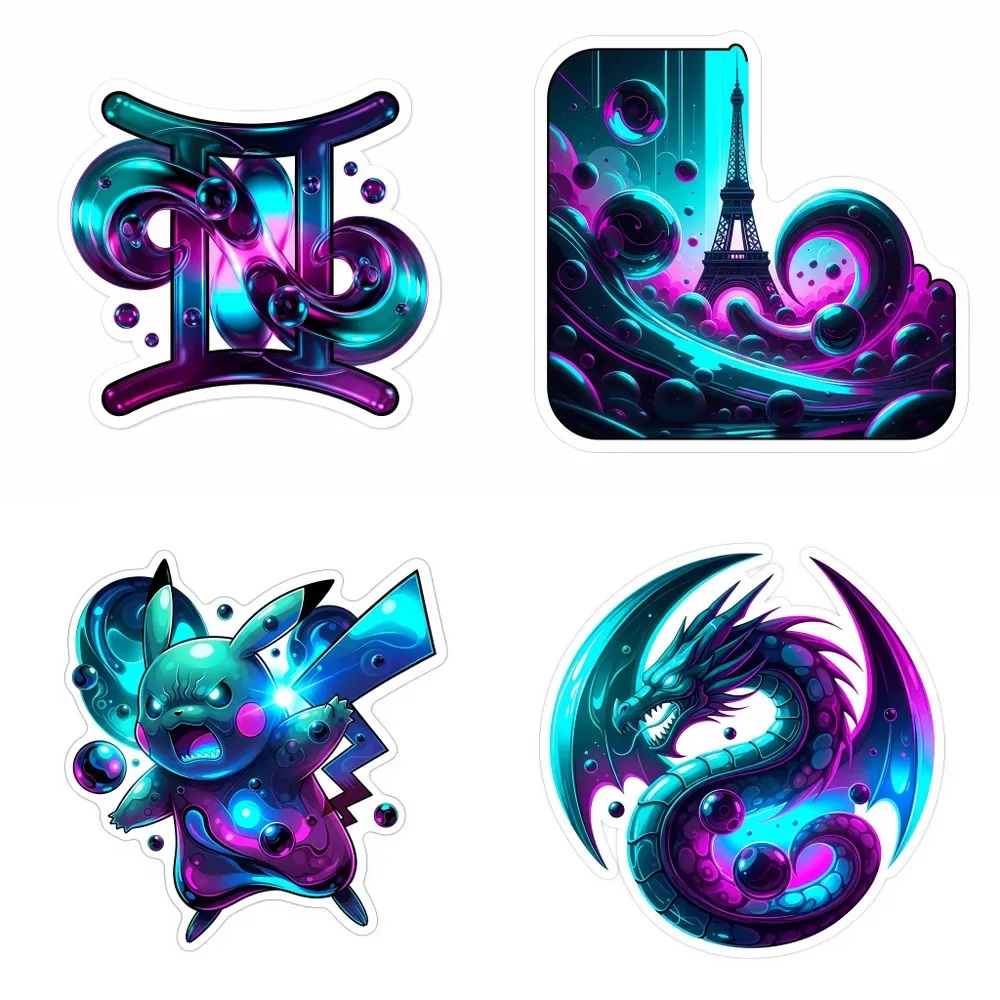 Liquidmetal Neon Sticker Art