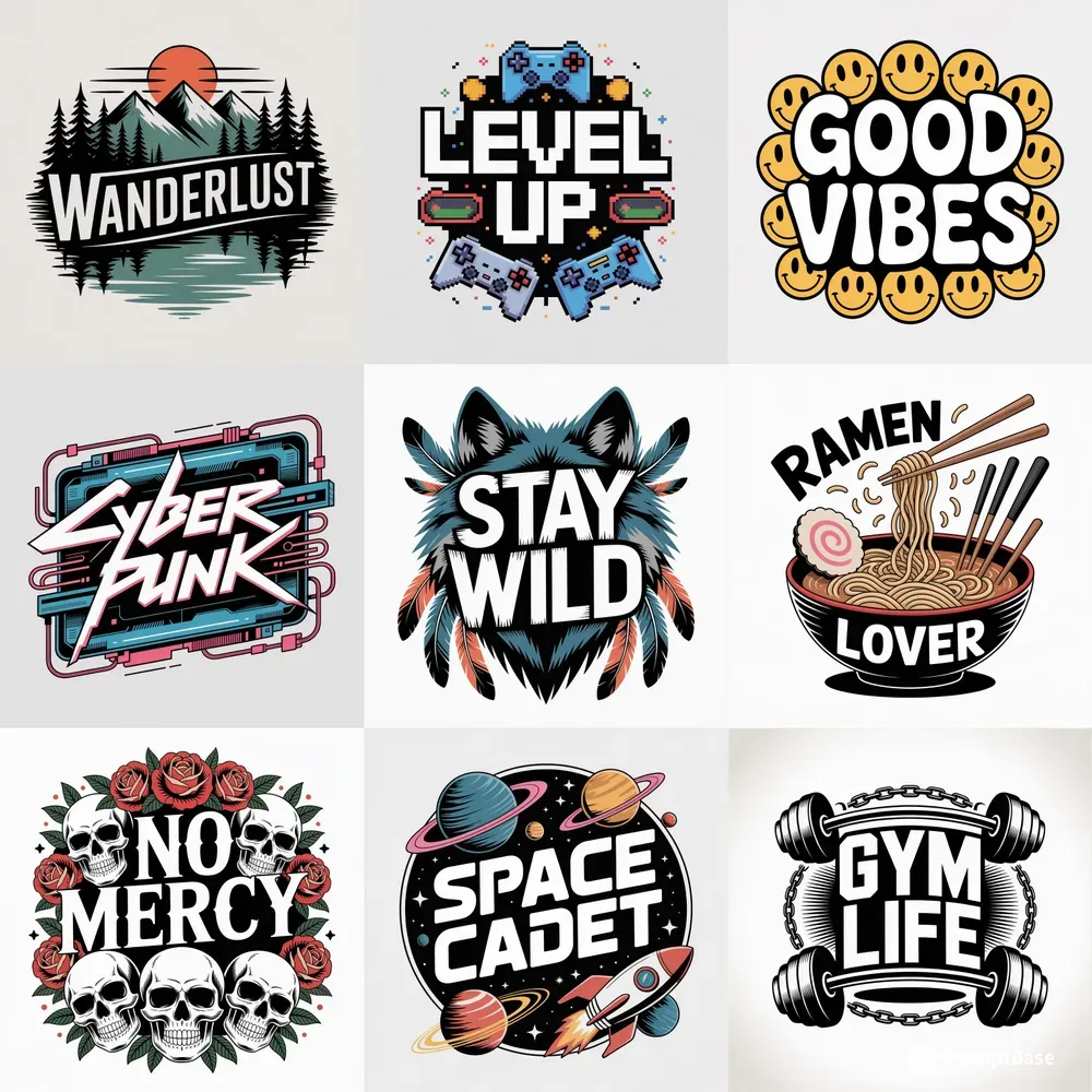 Vector Text Tshirt Designs