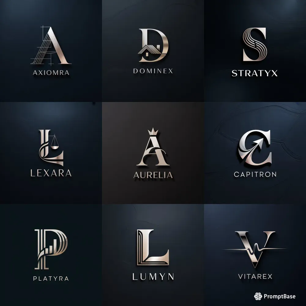 Premium Platinum Monogram Logos