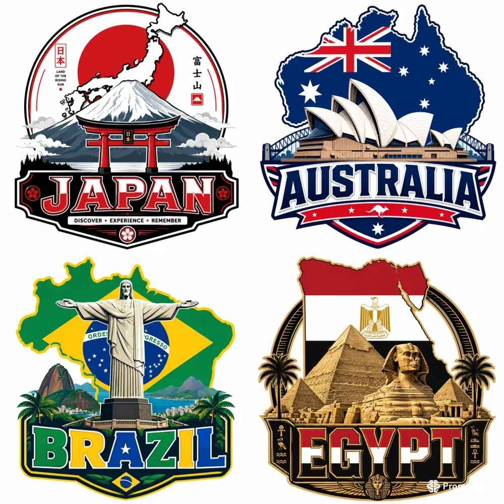 Bold Travel Landmark Badge Designs