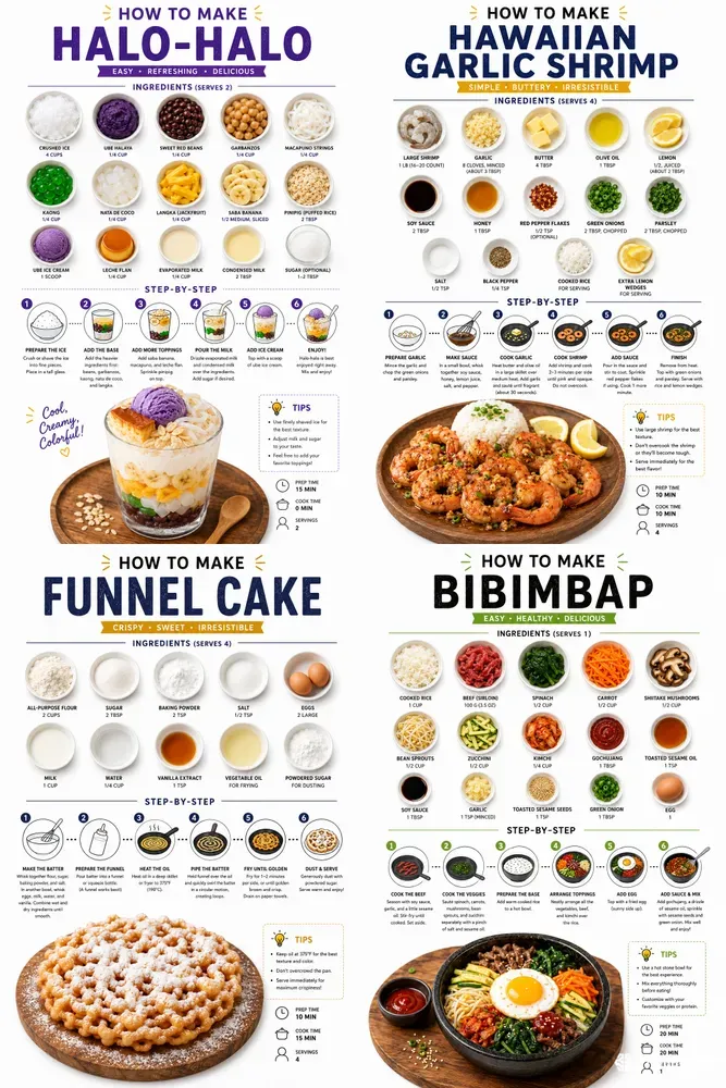 Infographicstyle Recipe Designs