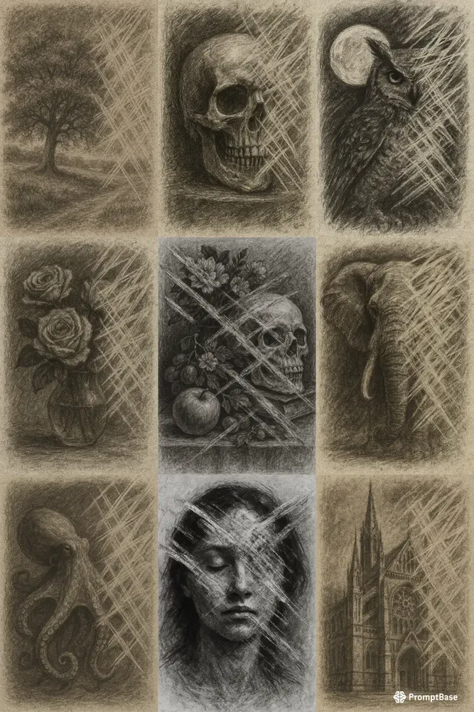 Realistic Rubbed Charcoal Drawings