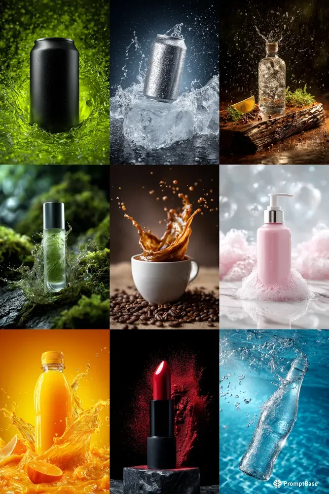 Dynamic Blank Product Splash Photography
