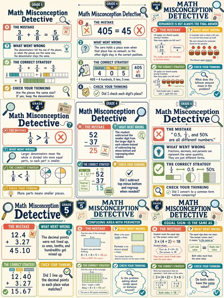 Math Error Detective Anchor Charts