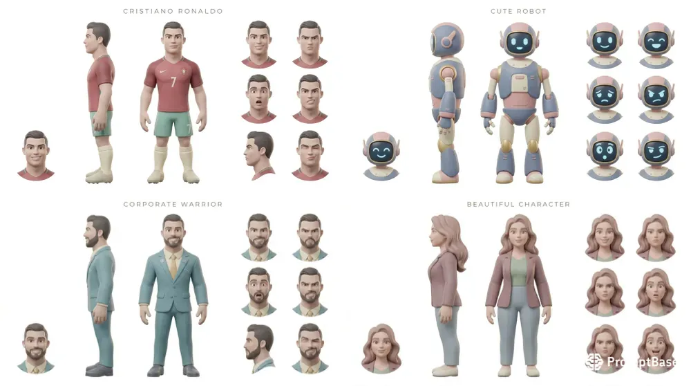 3D Matte Claystyle Mini Characters