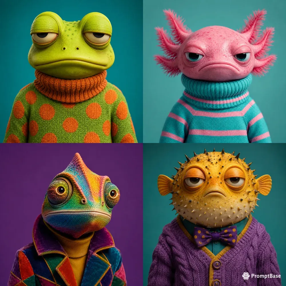 Quirky 3D Creature Portraits