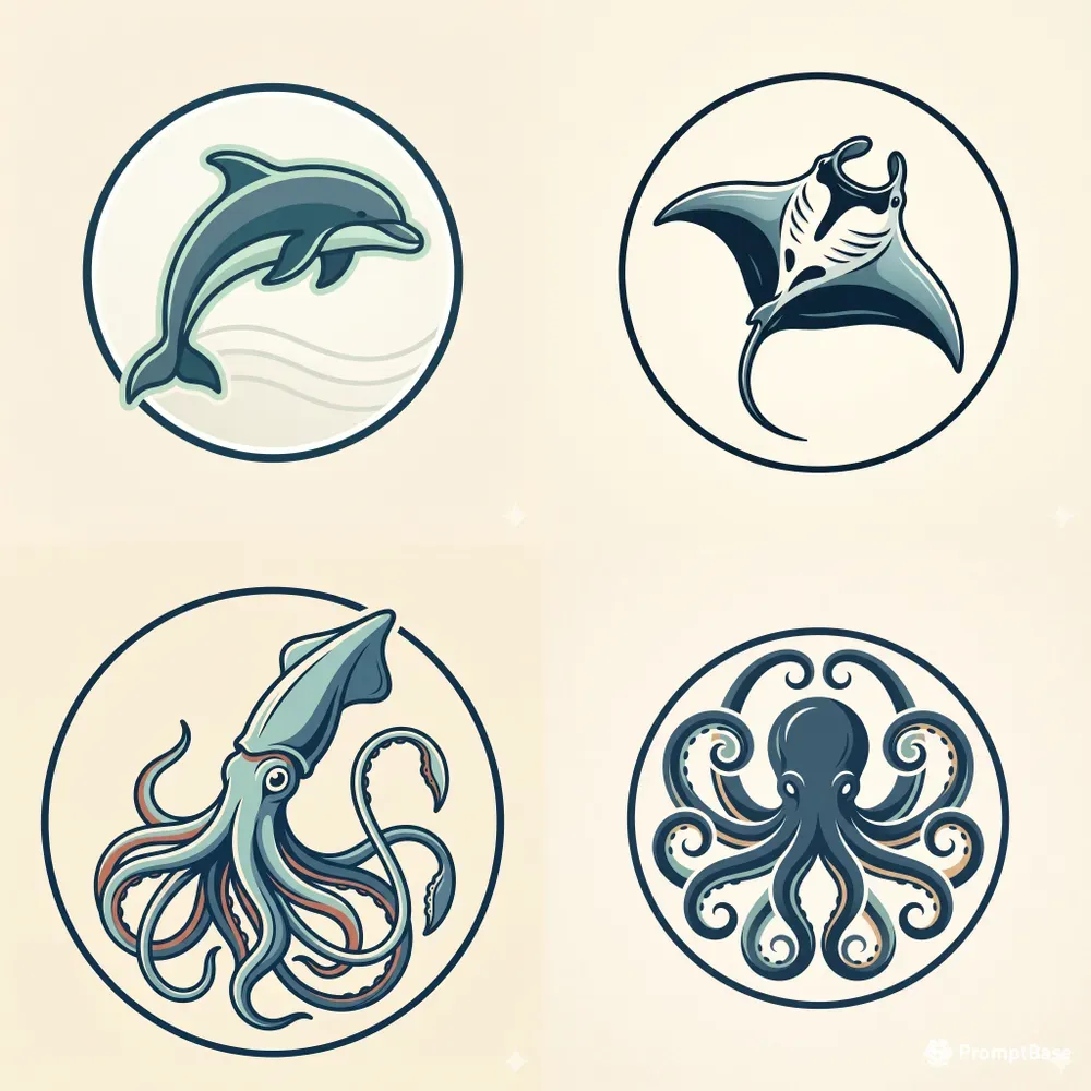 Ocean Animal Emblems
