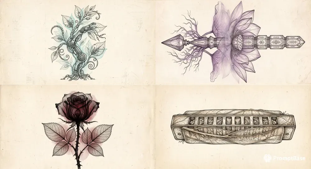 Xray Botanical Ink Art