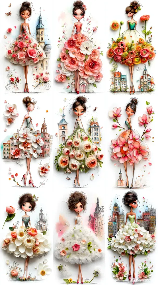 Romantic Bridal Floral Illustrations