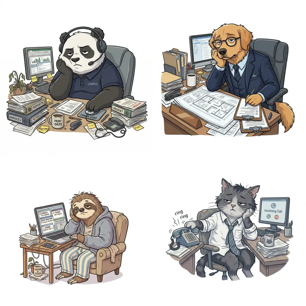 Funny Animal Office Workers