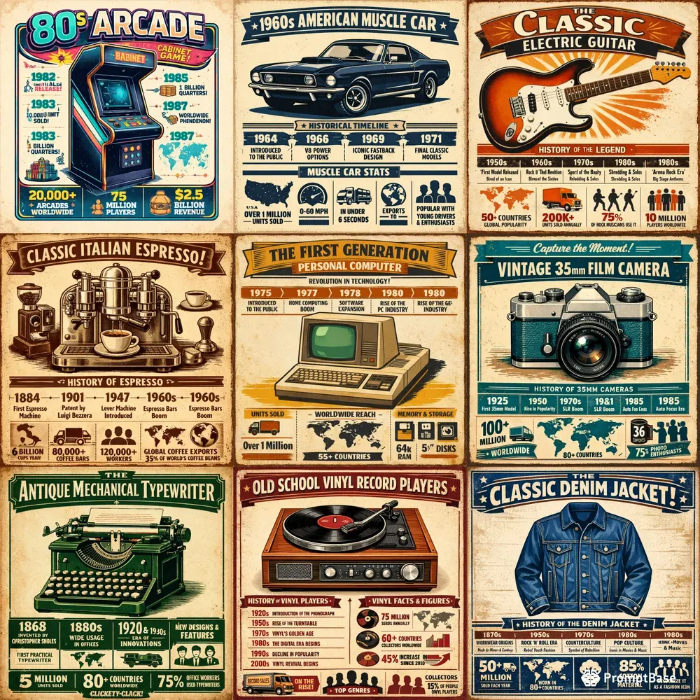 Vintage Retro Infographic Posters