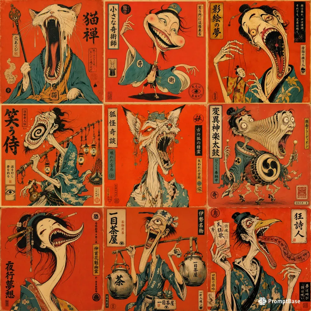 Surreal Yokai Vintage Posters
