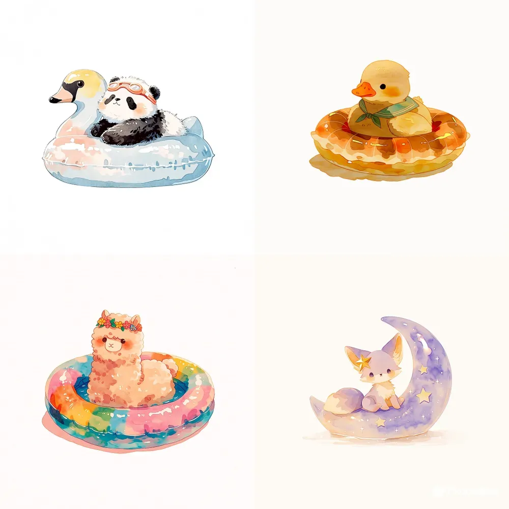 Cute Watercolor Summer Clipart Generator