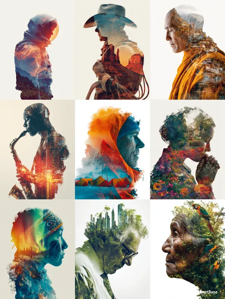 Double Exposures In Vibrant Colors