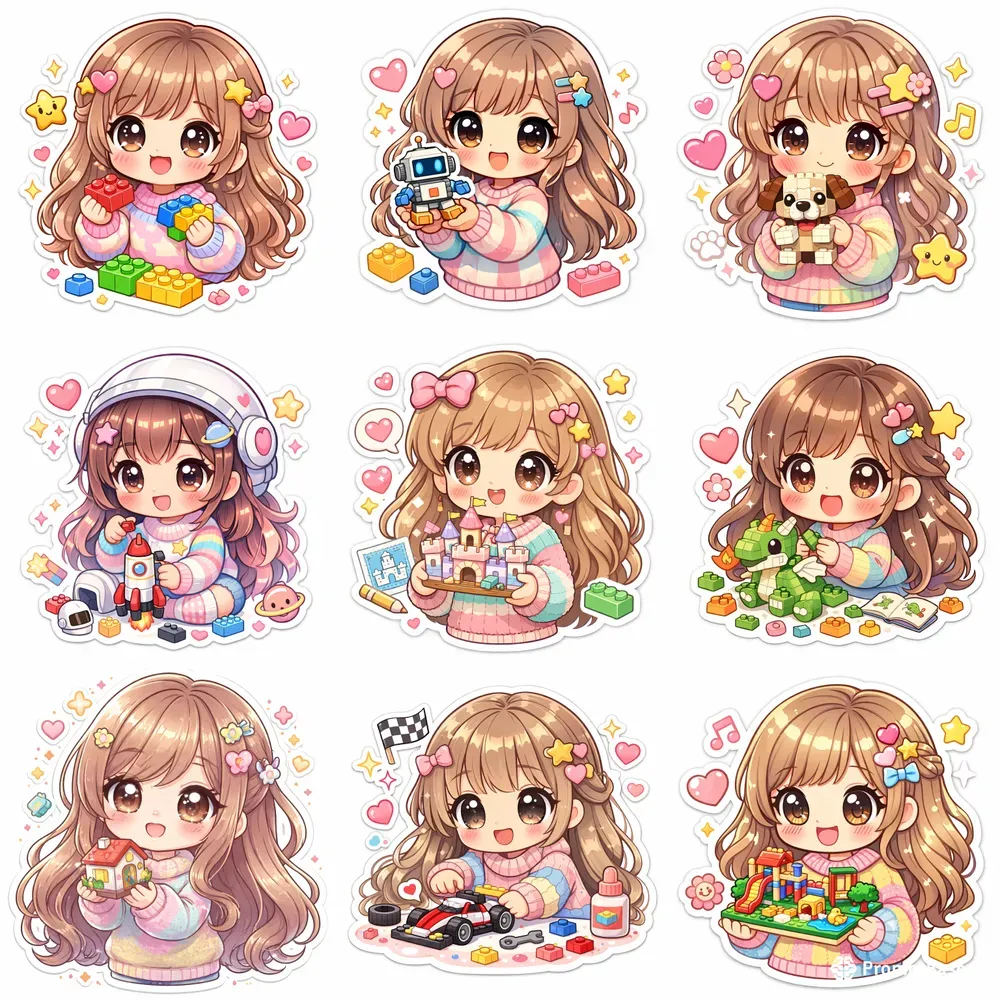 Cute Chibi Girl Sticker Generator