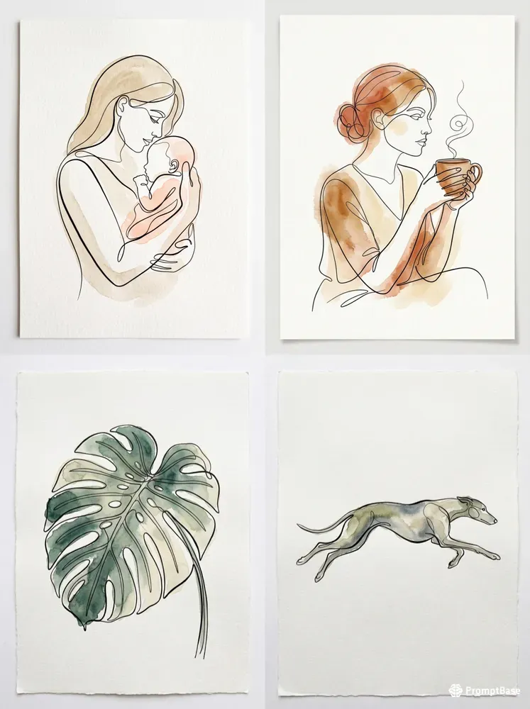 Minimalist Continuous Line Art