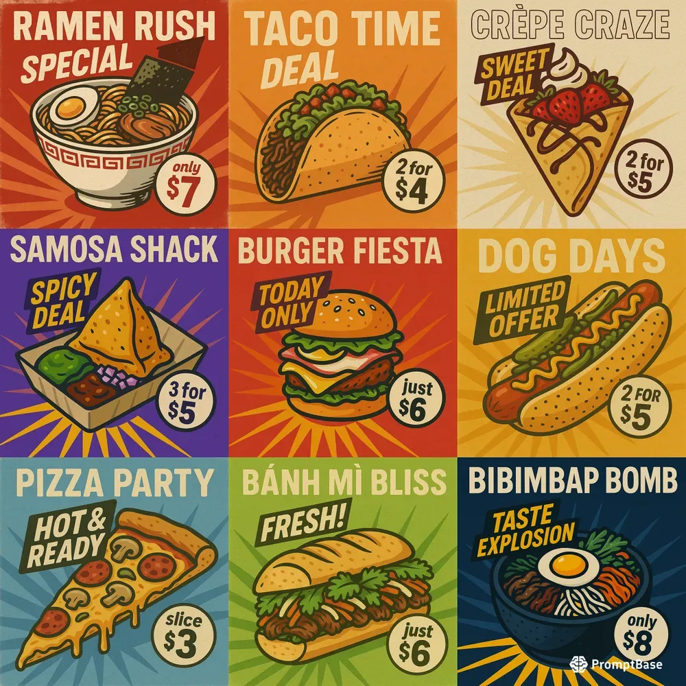 Retro Food Deal Posters