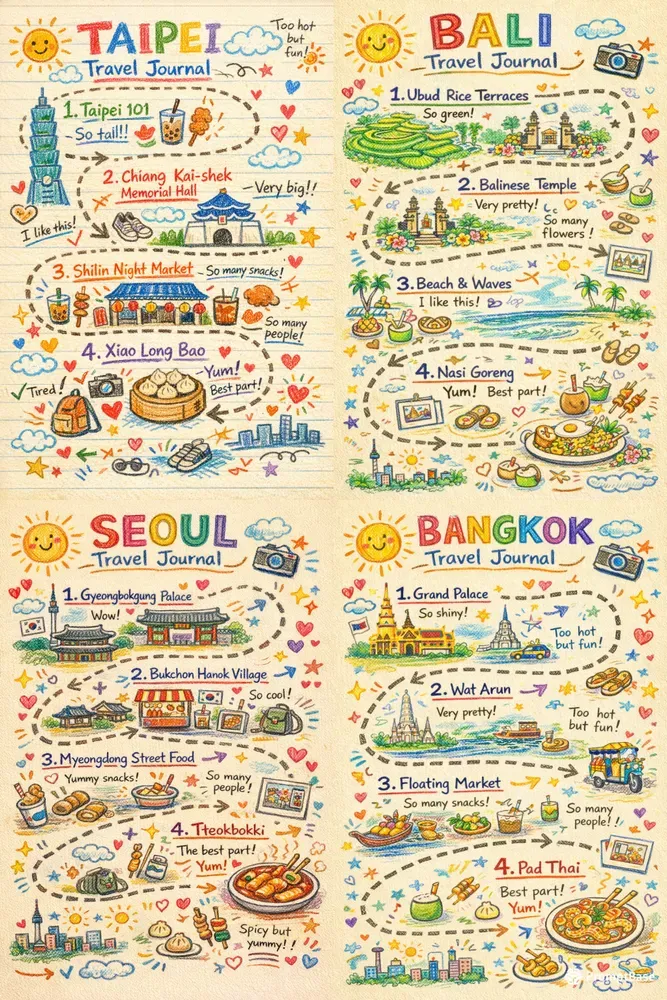 Crayon Travel Journal Maps