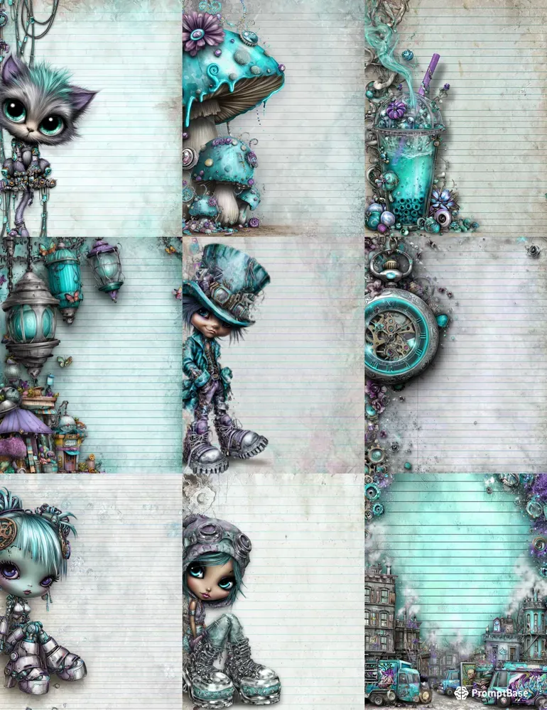 Alice In Cyberpunk World Plain Papers