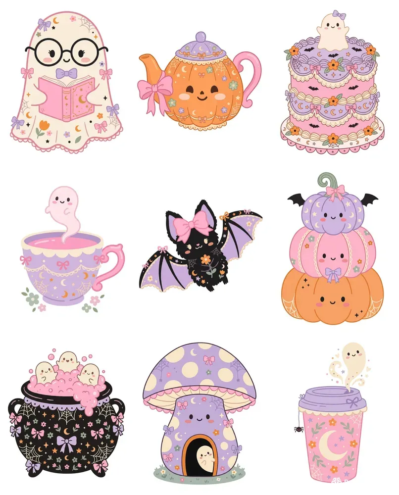 Little Frights Pastel Halloween Cliparts