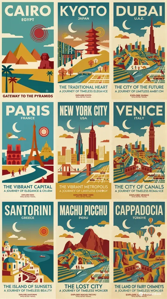 Retro Minimalist Vintage Travel Posters