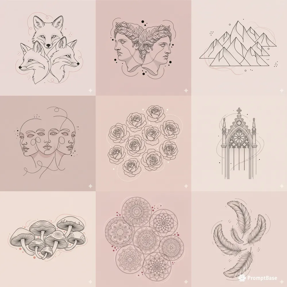 Minimalist Line Art Illustrations