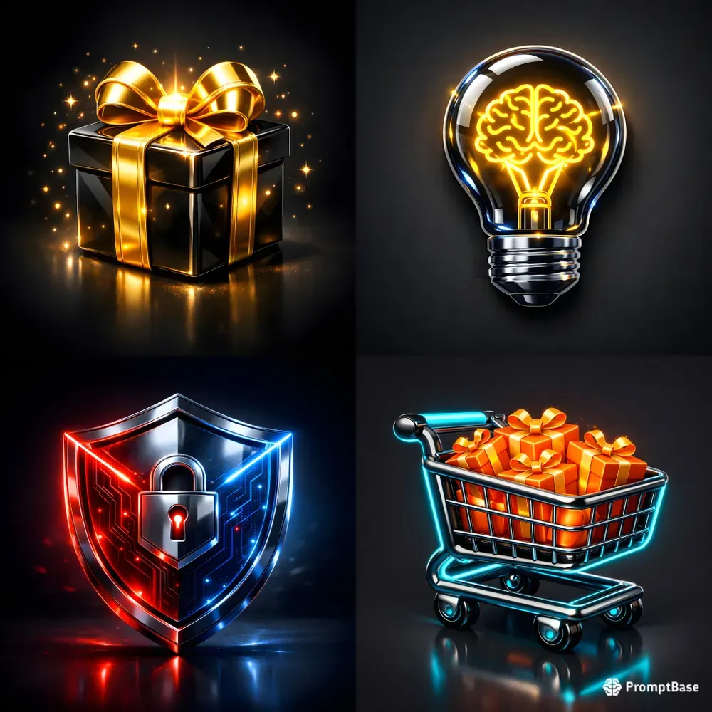 Luxury 3D Neon Glossy App Icons