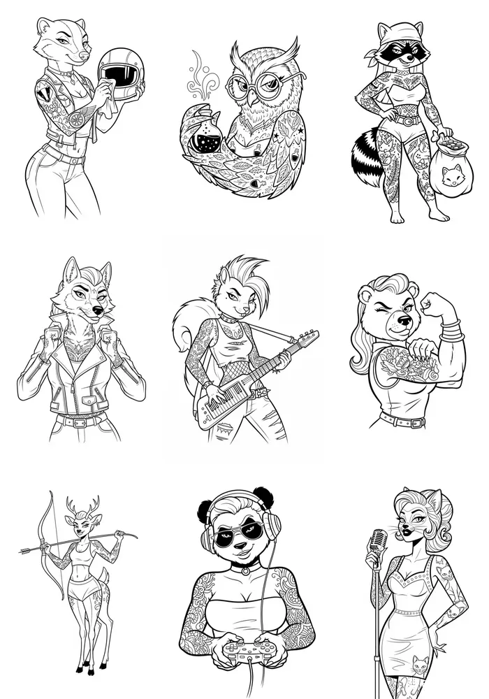 Sassy Toon Line Art