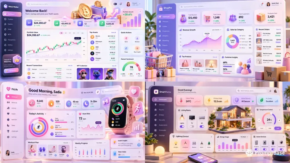 3D UIux Dashboard Generator