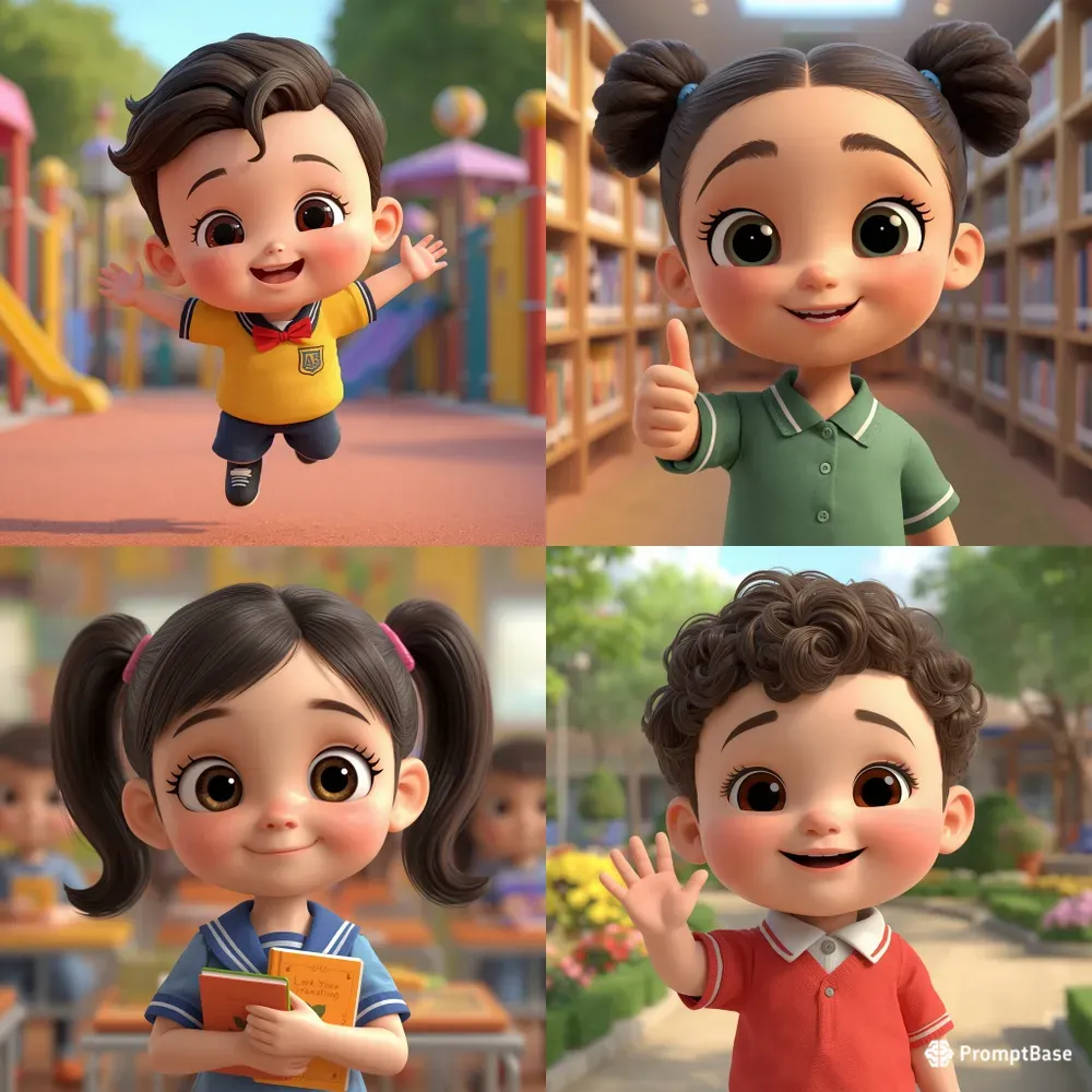 Adorable School Kid 3D Generator