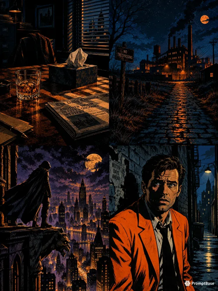 Dark Noir Comic Illustrations