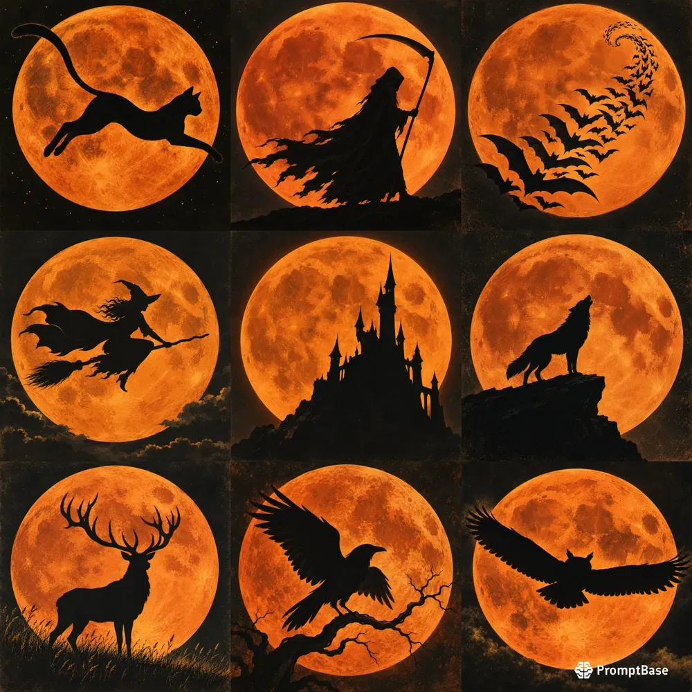 Giant Moon Silhouettes