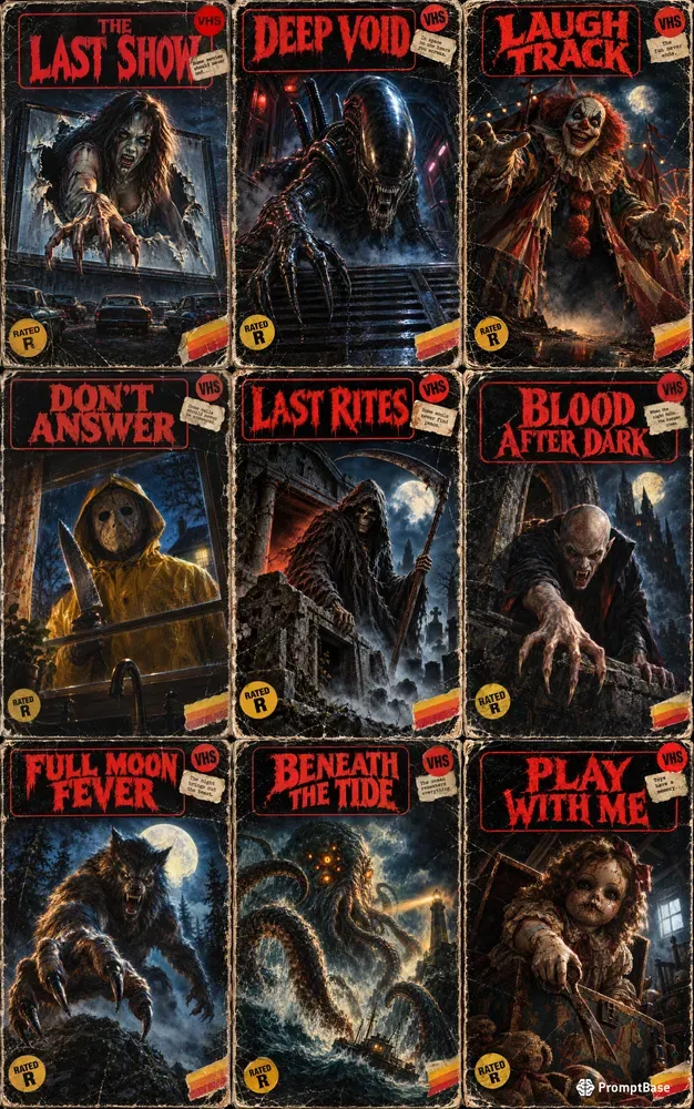Vintage 80s Horror VHS Cover Art