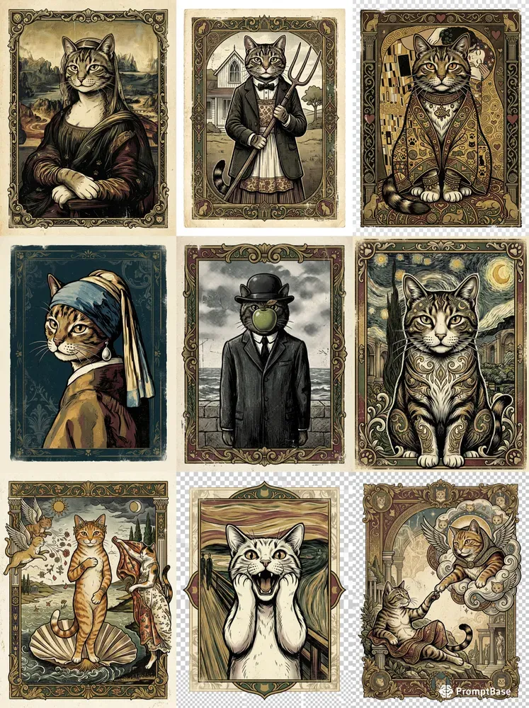 Cat Masterpiece Art Parodies