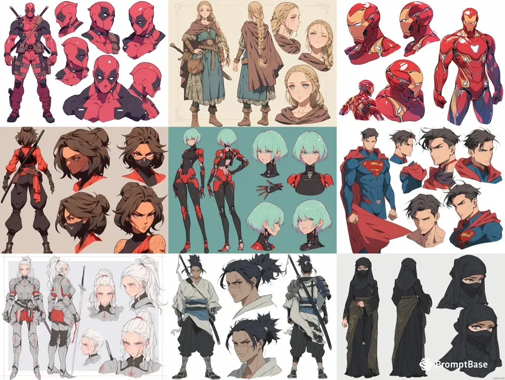 Anime Character Concept Art Sheets