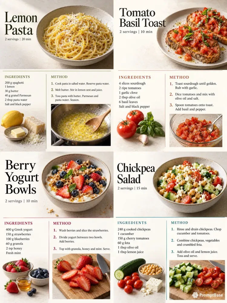 Editorial Photo Recipe Cards