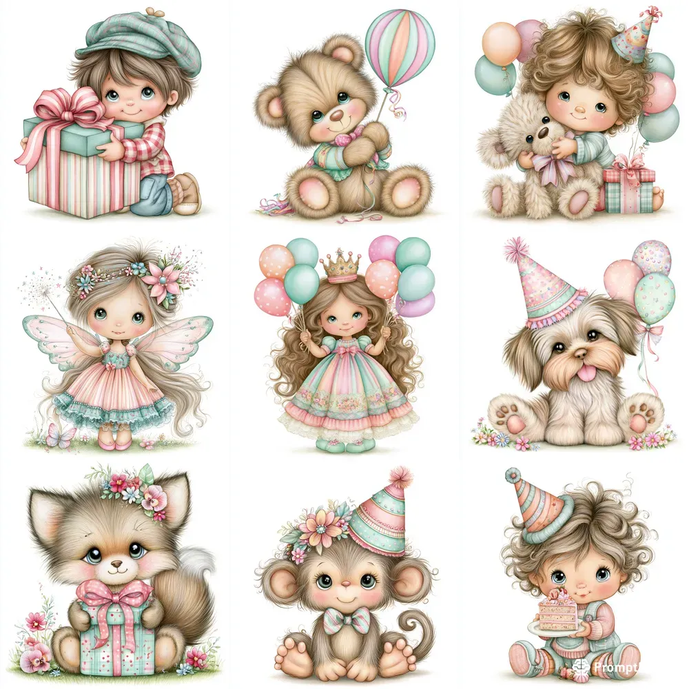 Etsy Kids Birthday Card Clipart Tshirts