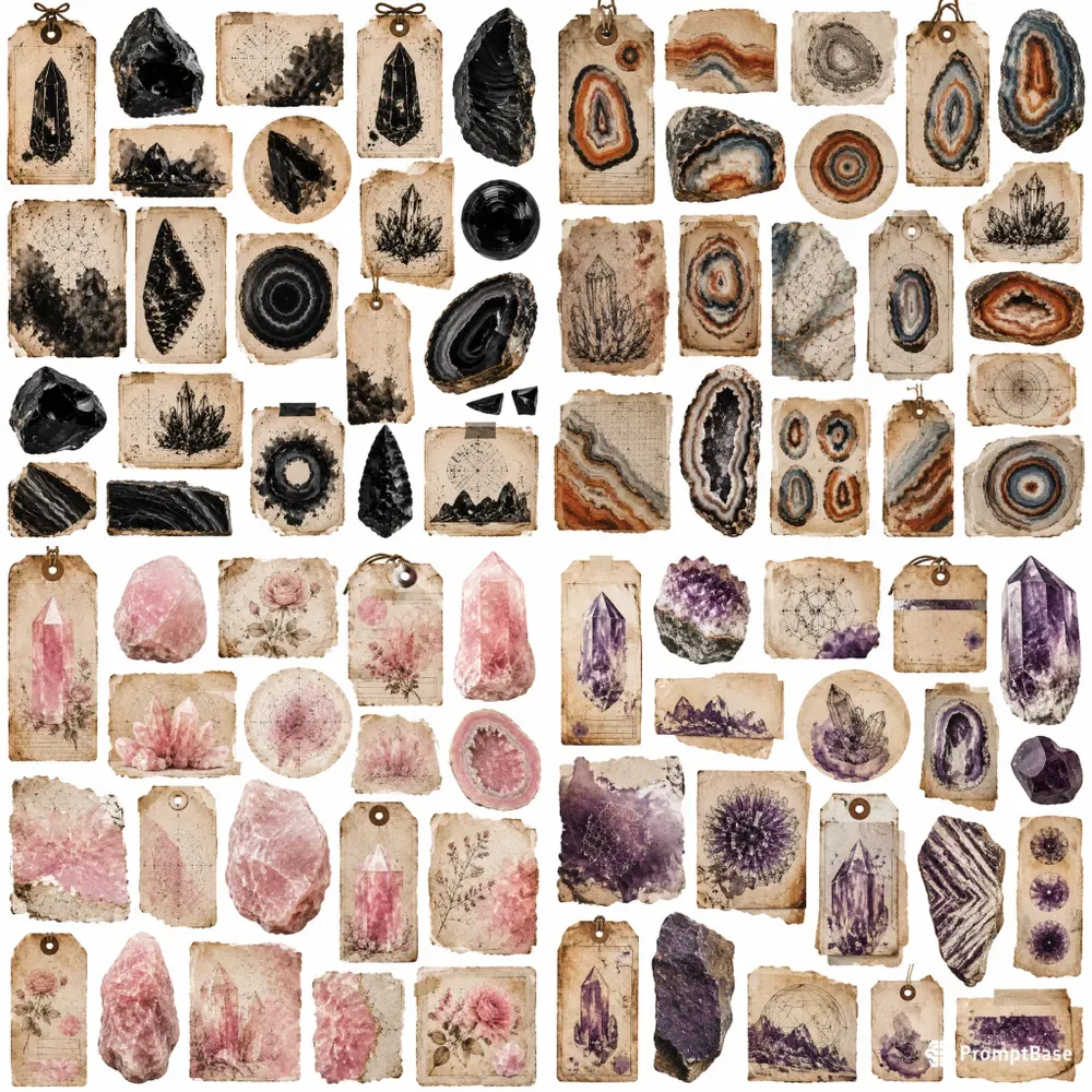 Junk Journal Mineralogy Ephemera