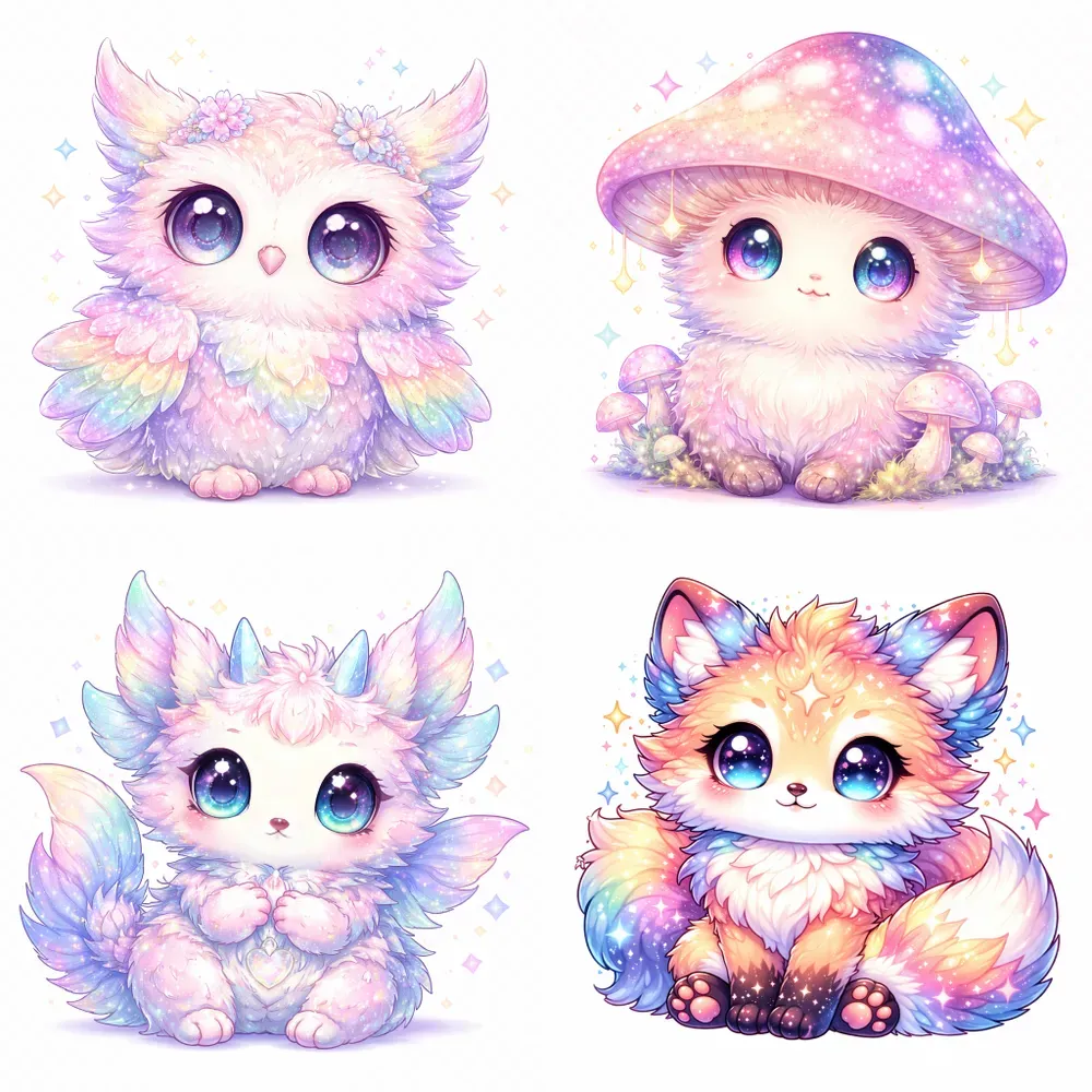 Magical Whimsical Creatures Tshirt Clips
