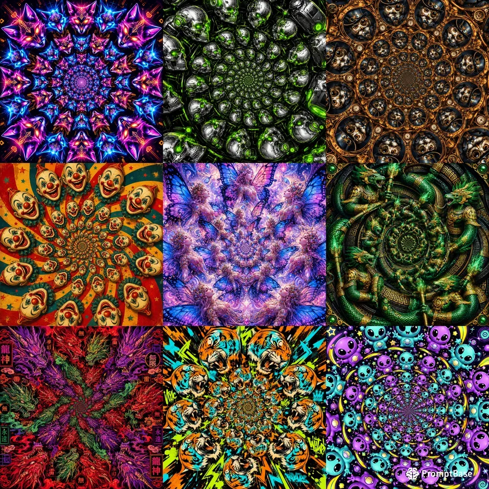 Viral Hypnotic Spiral Character Art