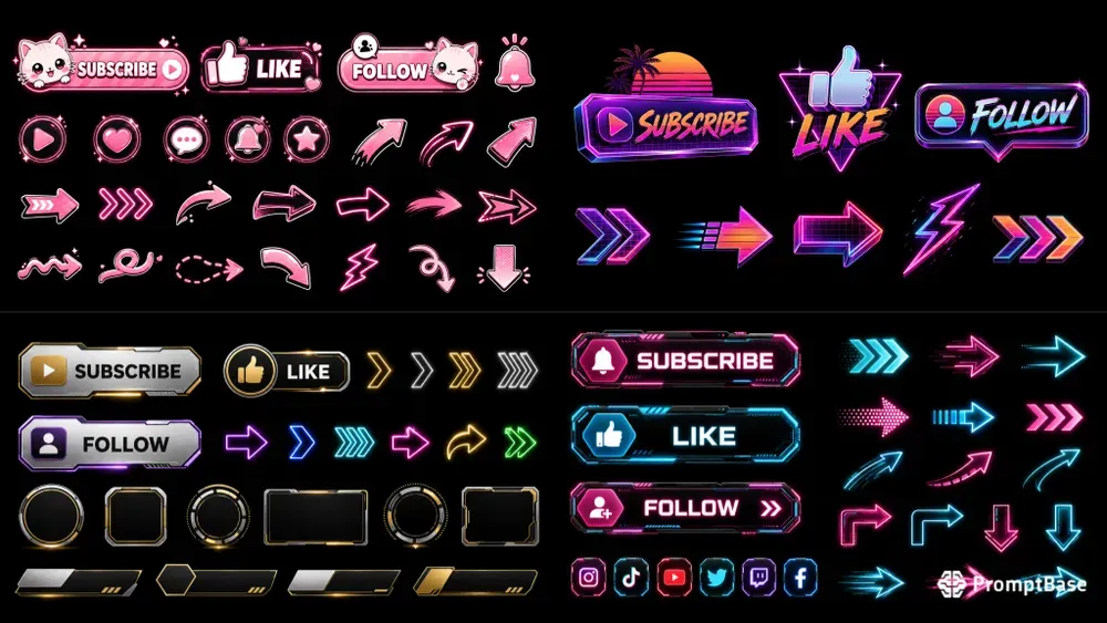 YouTube Shorts Multi Style Button Designs
